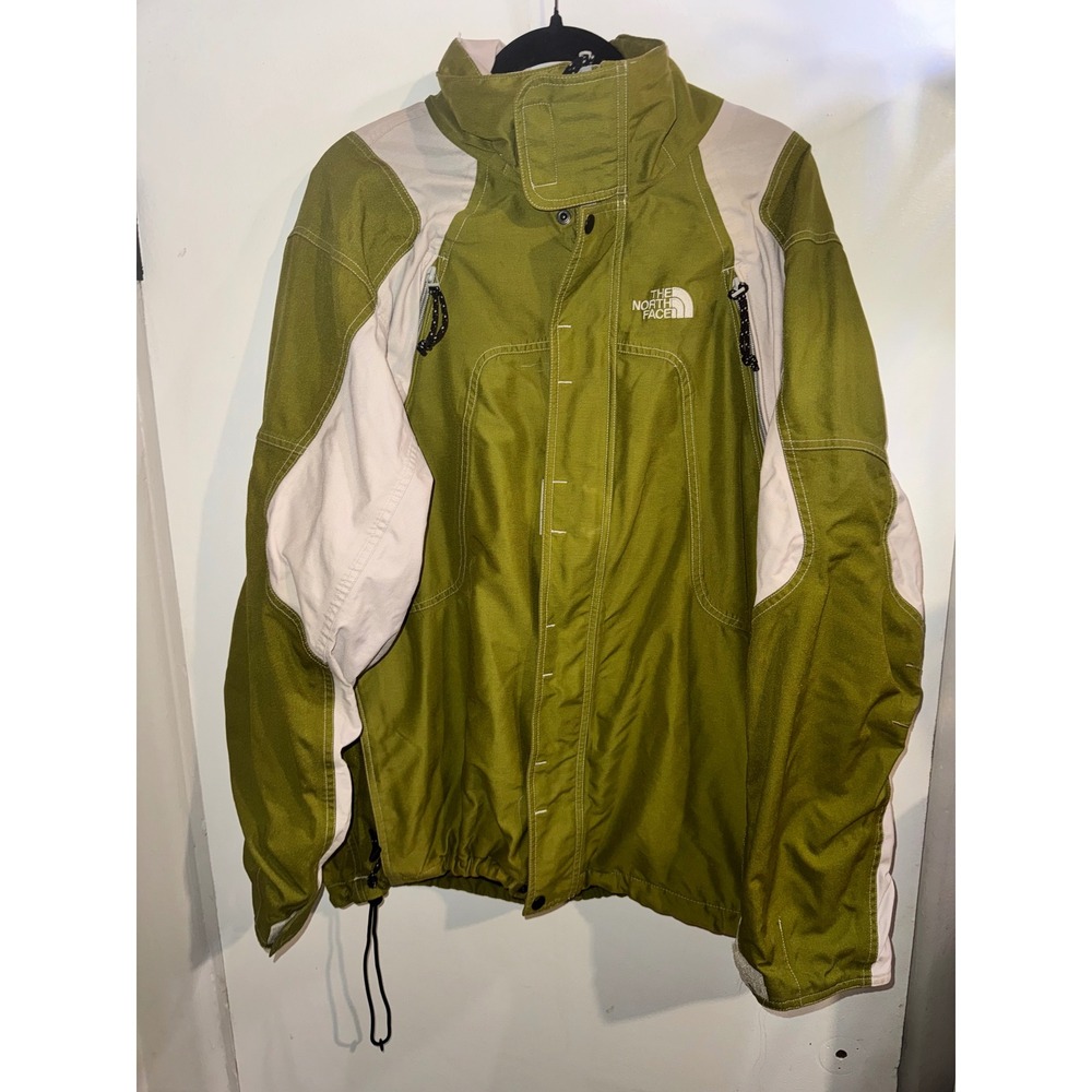 The North Face Vintage Technical Mountain Jacket Olive Green Mens Large FLAW